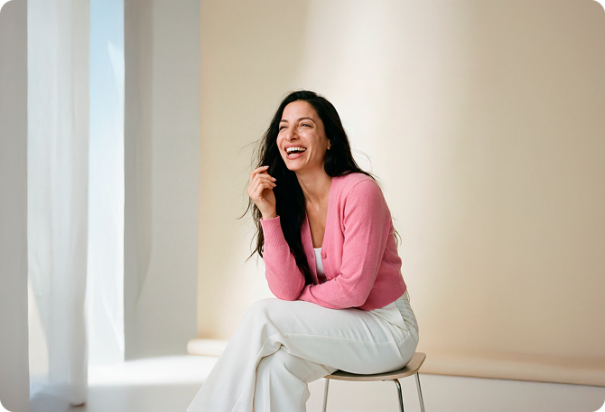 Woman looking hopeful